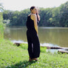 Dreaming Goddess Wide-Leg Pant in BLACK, Size SMALL