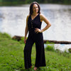 Dreaming Goddess Wide-Leg Pant in BLACK, Size SMALL