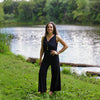 Dreaming Goddess Wide-Leg Pant in BLACK, Size SMALL