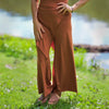 Freya Wide-Leg Goddess Pant in FRENCH CLAY, Size SMALL