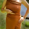 Freya Wide-Leg Goddess Pant in FRENCH CLAY, Size SMALL