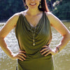 Isis Cowl Top in OLIVE GREEN, Size MEDIUM