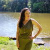 Isis Cowl Top in OLIVE GREEN, Size MEDIUM
